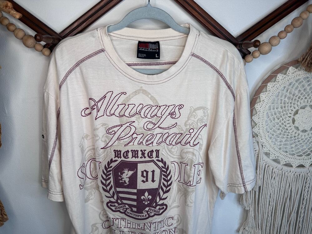 Vintage South Pole Y2K 2000S Always Prevail Graphic T